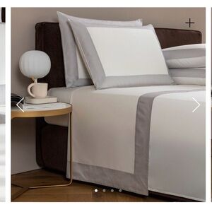 🧨Frette White and Light Gray Luxury Bedding Set🔥❣️